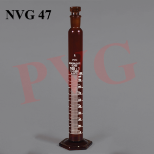 MEASURING CYLINDERS AMBER WITH INTERCHANGEABLE STOPPER