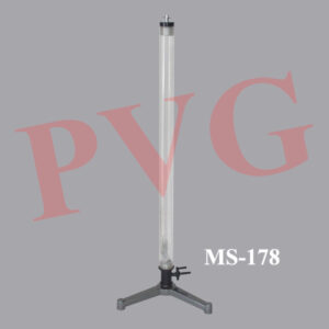 Demonstrate that objects in a vacuum fall at identical speeds regardless of their weight. Consists of a break-resistant acrylic tube 26” long and 1.5” diameter, expansion plugs, metal disc, feather, stopcock for vacuum connection, and a tripod base.