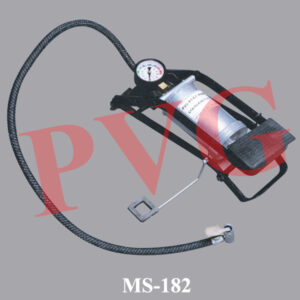 For use with large plastic containers, Boyle’s Law apparatus and Bourdon gauges. This foot pump is a standard car pattern with an 2 integral pressure gauge calibrated 0-4 kg/cm . The pump with a cylinder of size 125 x 60 mm. and with a pressure tubing of length 500 mm. terminating in a standard tyre