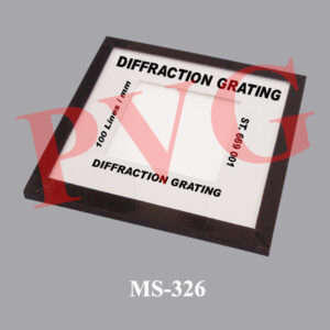 Size: 50 x 50 mm. Aperture size: 36 x 24 mm. Available in 80, 100, 300, 600 and 1200 lines per mm. The grating is mounted in a tough plastic slide frame of 50 x 50 mm. Grating area 36 x 24 mm.