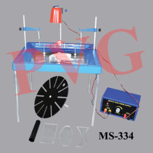 Moulded plastic ripple tank, four legs with rubber end caps, legs with leveling feet, tank with drain hole fitted with rubber bung, with plastic or acrylic tray. Metal uprights for horizontal rippler support rod which is adjustable in height. Low voltage D.C. motor mounted on a wooden beam suspended by elastic rubber bands. Motor fitted with an eccentric mass which causes the beam to oscillate. Additional point contact sources are given by two plastic spheres, each on a right angled rod which can be adjusted at any height. Overall size of the tank 580 x 500 x 30 mm. Beam size 280 x30 x 20 mm., drilled to receive rods of point sources and having two hooks. Motor 6 V D.C. with 1 m of wire. Ripples support rod of light alloy with clips to fit upright rods. Metal support rod for lamp 380 mm. long. Accessories : 2 straight obstacles of aluminum length 140 mm. bent at right angles, 1 straight obstacle aluminum length 40 mm. bent at right angle, 1 curved reflector aluminum radius 200 mm., one dropper, 1 foam plastic sponge, 1 wooden roller and a packet of rubber bands. Spares -Rippler motor 6 V D.C., Plastic spheres and 12 V 24 W lamp. • Also Available an economical model in steel for junior students as in the photo, with all accessory