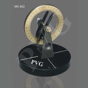 Circular graduated scale of 110 mm. diameter with anti-parallax mirror, steel needle length 90 mm., freely rotatable, mounted on metal base 150 mm. diameter, marked as four quadrants