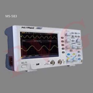 Used in Science, Pharmacy, Engineering & Telecommunication industries. • Easy to operate. • With high vertical resolution which is continuous and unlimited. • Fast in data update captures thousands of waveforms per minute. • Provides visible waveforms, easy for test within the regulated bandwidth. TECHNICAL SPECIFICATION CRT Screen 6" with internal graticule: 8×10 divisions (1 division=1cm.) Accelerating Voltage +1.9kv Phosphor P31 standard Trace Rotation Adjustable Intensity Control Provided Bandwidth DC Coupling DC to 30MHz (Normal) DC to 7MHz (Magnified) AD Coupling 10Hz to 30MHz (Normal) 10Hz to 7MHz (Magnified) Deflection Factor 5mV/div to 5V/div in 10 steps of 1-2-5 sequence (X5 Magnified: 1mV/div to 1V/div in 10 steps) Display Mode CH1, CH2, ADD, ALT, CHOP Accuracy Normal: ±3%, Magnified: ±5% Input Impedance 1MΩ, 25pF Max. Input Voltage 250V (DC+AC peak) CH1 Output 20mV/div (in 50Ω, 20Hz to 10MHz) Rise Time ≤ 11.5ns Polarity Inversion CH2 Only Horizontal Deflection : 0.2μs/div to 0.2s/div in 9 steps of 1-2-5 sequence. Sweep Magnification X10 Accuracy Normal: ±3%, Magnified: ±5% X-Y Mode, X-Axis ` CH1 (Bandwidth: DC-500kHz) Y-Axis Ch2; X-Y Phase Difference 3° or less (DC-50kHz) Trigger System Mode NORM, AUTO, TV-V, TV-H Trigger source CH1,CH2,VERT, LINE, EXT Sensitivity & Frequency 0.5 div (0.5Vp-p EXT), 10Hz-30MHz 1.0 div or 1Vp-p, TV Calibrator Frequency 1kHz ±20% Voltage 0 . 5 V ± 1 0 % ; P o w e r 220V/110V ±10%, 50Hz-60Hz ; Fuse 0.5A/1A Dimensions 310(W) × 130(H) × 370(D) mm ; Mass 9kg