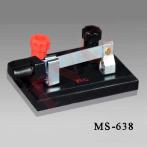 Double pole, Double Throw with three pair of terminals labelled battery, motor and lamp mounted on base.
