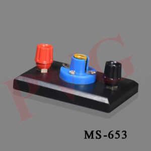 On bakelite base size 95 x 65 mm., with 4 mm. socket terminal at 19 mm. spacing.