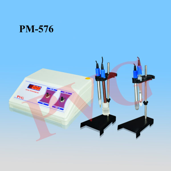 Rugged & economical, 3 ½ digit led display, Stable & accurate, 4 electrodes for different titrations with long life. Precision instrument for potentiometric measurements. Results are displayed in millivolts on a direct digital readout by 3½ digit LED display. It is supplied with a set of 4 electrodes viz. Reference, Platinum, Silver & Glass. Useful for potentiometric, ORP and acid base titrations. Useful instrument for Chemistry Labs, Pharmaceutical Industries, Colleges and University Labs etc.