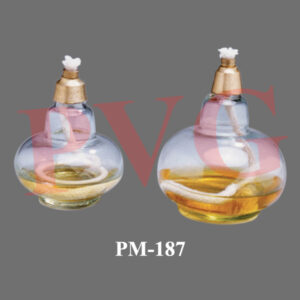 Round shape, with wick and glass cap, metal wick holder. Cat. No. Capacity ml. 187.01 60 187.02 120 187.03 150