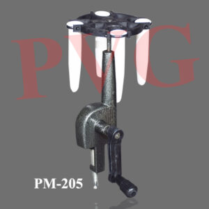 PM 205 HAND CENTRIFUGE   In regions where electricity is scarce, or electrical cuts are often, rely on PVG’s manual centrifuge for uninterrupted performance. Engineered for field applications in low-power settings, our manual centrifuge is your ultimate ally. Compact, lightweight, and operated by hand, it's tailored for seamless operation in remote environments. For Field studies or at remote sites, when precision work is required without power constraints, Our Hand Centrifuge provides the solution for accurate results in research works.   Simple, Easy to use, economical, Singlespeed Hand operated Centrifuge. Light weight so easy to carry and use in field work without electricity.   This hand driven centrifuge has a steel shaft, rotor and gear, and an aluminum handle, cast iron body and head to accept 4x15ml centrifuge tubes   Can be fixed easily on any bench by a strong clamp.   This Centrifuge has a removable crank handle and top head   Packed nicely in colored corrugated box. Can be stored easily.  