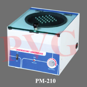For clinical, Pathological, Biochemistry and Pharmacy. In Pharmaceutical Labs and to separate blood serum. Most suitable for infertility labs also where low speed is recommended. Brush less AC motor without carbons. Low noise. Can run continuously up to 8 hrs. With anti vibration pads. Maintenance free working. Technical Specifications Bench Top Clinical Centrifuge Machine. Body of CRC sheet, finished in powder coating. With see thru acrylic lid. Fitted with mechanical Timer 0-99 minutes and a manual speed Controller. Maximum speed 3000 r.p.m. (without load) and 2850 rpm with load. With maintenance free brushless (without carbon) motor. Supplied complete with 8 x 15 ml. Angle head, instruction manual, spare fuses, cord & plug to work on 220volts 50Hz A. C. Dimensions: Length x width x height 325 x 375 x 270 mm. Weight : 16 kg. approx.