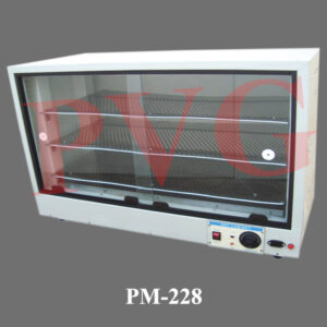 Economical, Easy to clean powder with powder coated body Accurate, Insulated , Maximum temperature 50°C above ambient, Thermostat control for set temperature Toughened glass doors Used for drying of glassware, or chromatograms and keeping agar based media molten. The cabinet is in steel construction coated in a corrosion resistant epoxy powder paint, has three chrome plated shelves and toughened sliding glass doors. Equipped with an illuminated power switch and heating indicator light. Suitable for bench mounting. For use on 220-240 V A.C supplies. Size: 250 Litre, Overall dimensions. - 660 x 400 x 1000mm.approx.