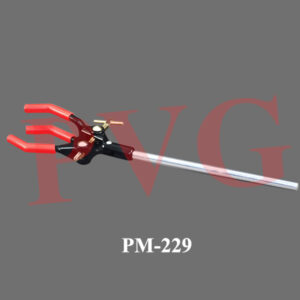 PM 229 THREE FINGER CLAMP   PVG’s THREE FINGER CLAMP is used to Clamp tubes, rods, and irregularly shaped objects. Suitable for beakers, Erlenmeyer flasks, test-tubes, boiling flasks and burettes   3 Finger clamp also called as Extension Lab Clamp, 7.5cm maximum clamp opening and vinyl.soft rubber covered jaws so that there is no harm to glassware.   Aluminium Diecasted construction with powder coating and brass parts for Long lasting use for any laboratory application.As no iron part so Do not rust   Connecting steel Rod 10 mm dia. of Length 150 mm or 200 mm
