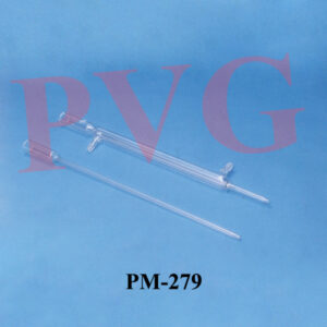 Borosilicate glass, funnel top diameter 25 mm. and long plain tube diameter 12 mm.