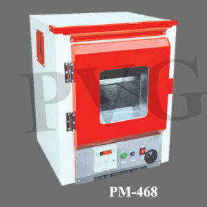 Specification and size same as above but fitted with : • Microprocessor Digital PID temperature indicator cum controller with temperature accuracy± 0.5° c. • With air circulating fan for maintaining equal temperature throughout the chamber.
