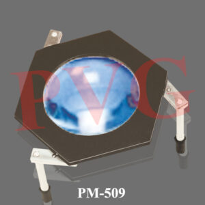 For dissection work and examination of large specimens. The plano -convex lens diameter 100 mm. mounted in a hexagonal metal frame on three arms, each arm free to pivot in circular path. Telepscopic legs mounted at the end of each swivel arm.