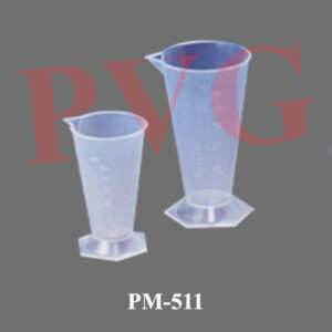 Clear glass with spout, graduated.