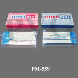 In books of 20 leaves each. Types - Litmus paper red. Litmus paper blue. Box of 10 books.