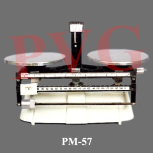 • Two platform design is ideal for comparative weighing. • Angled beams with center-reading poses provide excellent visibility of results. • Durable construction provides many years of maintenance free Laboratory use. Strongly constructed beam scale for quick and accurate weighing up to 2 Kg. Heavy painted casted base, removable stainless steel plates of diameter 150 mm.; clear graduated front aluminium scale with two non-removable balance weights; zero adjusting screw device located at the right hand end; beam graduated 0 -10 x 0.1 gm. and 0 -200 x 10 gm