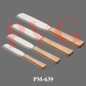 Stainless steel with wooden handle. Size of blade mm........... 100 150 200 250