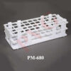 An economical substitute for wire racks, submersible, autoclavable racks stackable when empty. Special blend of Polypropylene that makes it sink in a water bath and maintain their stability even in agitated water. Space saving racks can easily be disassembled for cleaning purposes. Base in the form of a grid with square opening and has fold up sides and end bars that lock into rack tops. Size (i) 13 mm. x 90. Tubes (ii) 16 mm. x 60. Tubes (iii) 20 mm. x 40. Tubes (iv) 25 mm. x 24. Tubes (v) 30 mm. x 21. Tubes