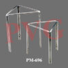 Heavy cast iron triangular top in black paint finish and chrome plated mild steel legs. Height mm........ 150 200