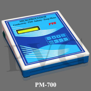 16x2 Alphanumeric LCD Display, EC, TDS, Salinity & Temperature Measurements, Programmable Ref. Temp & Temp. Coefficient, 90 Samples Storage Facility, Printer Attachment Facility For precise EC, TDS, Salinity and Temperature measurements. Enhanced accuracy and reproducibility. With user friendly prompts, which guide you throughout the measurement process. Accessories: Conductivity/TDS Cell, Temperature Probe, Electrode Stand, Mains Lead, Dust Cover & Instruction Manual Technical Specification Readout 16x2 Line Alphanumeric LCD with Backlight Storage Up to 1000 Samples Key board 8 soft touch membrane type keys Printer Interface Provision for attachment of Dot-Matrix Printer with Centronics Interface Power 230V±10,50Hz Dimensions (LxBxH) Instrument 285 x 190 x 90 mm (Approx.) Packing Box  335 x 305 x 265 mm (Approx.) Mass 2.5 Kg (Approx.) Automatic Range 0-20, 0-200uS, 0-2, 0-20,0-200 Ms 0-20, 0-200 ppm, 0-2,0-20,0-200ppt 0-20, 0-200 ppm, 0-2,0-20,0-50ppt 0-100ºc Accuracy ±0.5% FS ±1 Digit, ±1% FS ±1 Digit, ±1% of Range, ±1 Digit, 0.1ºc Resolution 0.01 uS, 0.01 ppm, 0.01 ppm, 0.1ºc Cell constant Auto/Manual (0-100oC), Auto/Manual (0-50oC), Auto/Manual Temperature compensation Adjustable (0.05-10.5), Adjustable (0.05 -10.5), Adjustable (0.05 -10.5) Temp.Coefficient Adjustable (0.1-4.0%), Adjustable (0.1-4.0%)
