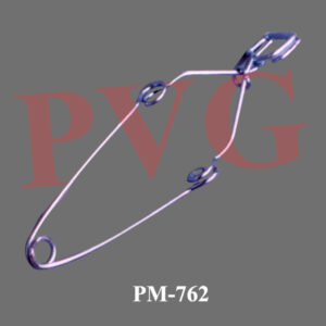 Spring steel wire holder, nickel plated to take tubes up to 70 mm. diameter. Ring in the side arms for easy pressing and holding Cat. No. Length x birth x thickness 762.01 100 x 100 x 12 762.02 150 x 150 x 15