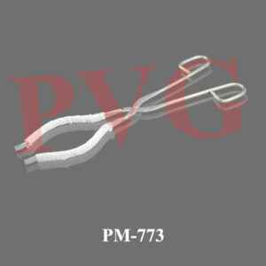 Mild steel or stainless steel, hold flask firmly, corklined jaws, with finger grip. Length 300 mm