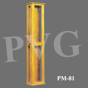 For above barometer, polished hard wood case with glass front door and side panels; with lock and key. Overall Dimension : 1175 x 150 x 150 mm.