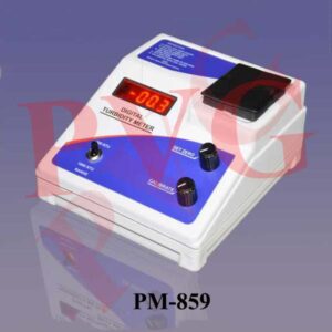 Salient Features : • Highly Stable & Accurate • 3 ½ Digit LED Display • 30 mm. flat bottom Test Tube • 0 to 1000 NTU • Higher durability and long life • Tested on quality parameters Product Digital Turbidity Meter Range 0 - 1000 NTU Resolution 1.0 NTU Accuracy ± 3% FS, ± 1 Digit Display 3.5 Digit 7-Segment LED Display Light Source 3V, 0.3 Amp LED Lamp Detector Photodiode Sample System 30  mm .  Clear  Glass  Test  Tubes Power 230 V ± 10% AC, 50 Hz Dimensions 245 x 260 x 125 mm. (L x B x H) (Approx.) Accessories Test tube Set of 5, Operation Manual, Dust Cover