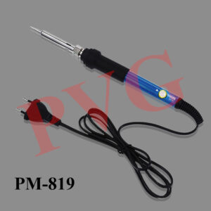 Fitted with round shape pencil bit, insulated handle. Supplied with 1 meter of flexible two core for use on 220 V 50 Hz AC. Cat. No. Watts 819.01 10 819.02 15 819.03 25 819.04 35 819.05 65 819.06 130