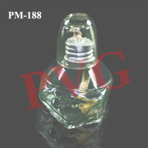 Polyhedral glass body, with a metal cap, body with 9 facets, can be placed in any position, metal screw cap, complete with wick. Cat. No. Capacity ml. 188.01 120