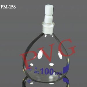 Accuarately adjusted at 20 C Ground Interchangable PTFE Stopper, Certified Capacity With Calibration Certificate. Class A. Each bottle and stopper carry the same identifying number Cat. No. Capacity ml. Tolerance(± ml.) Joint Size 158.01 10 0.03 10/19 158.02 25 0.08 10/19 158.03 50 2 10/19 158.04 100 1 10/19