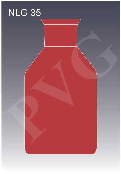 NLG-35 SOLUTION BOTTLES AMBER, TOOLED NECK