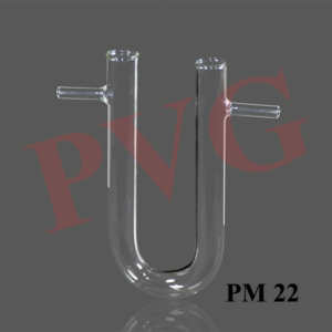 Glass, thick walls and with side arms, size as above.
