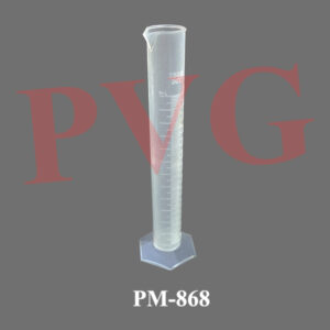 Measuring cylinder are now available with hexagonal base also. The hexagonal base provides excellent stability to the cylinder where as the tapered spout works really well while poring any reagent
